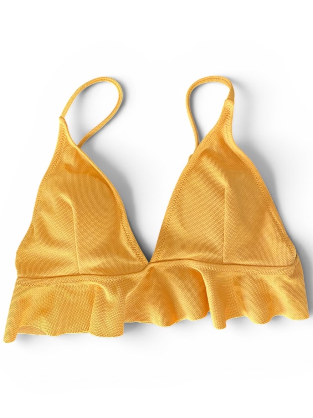Cupshe Sunshine Yellow Ruffle Biking Top